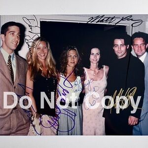 “FRIENDS” SIGNED By All 6 VINTAGE PHOTO / Aniston, KUDROW, Cox, PERRY, LeBlanc &